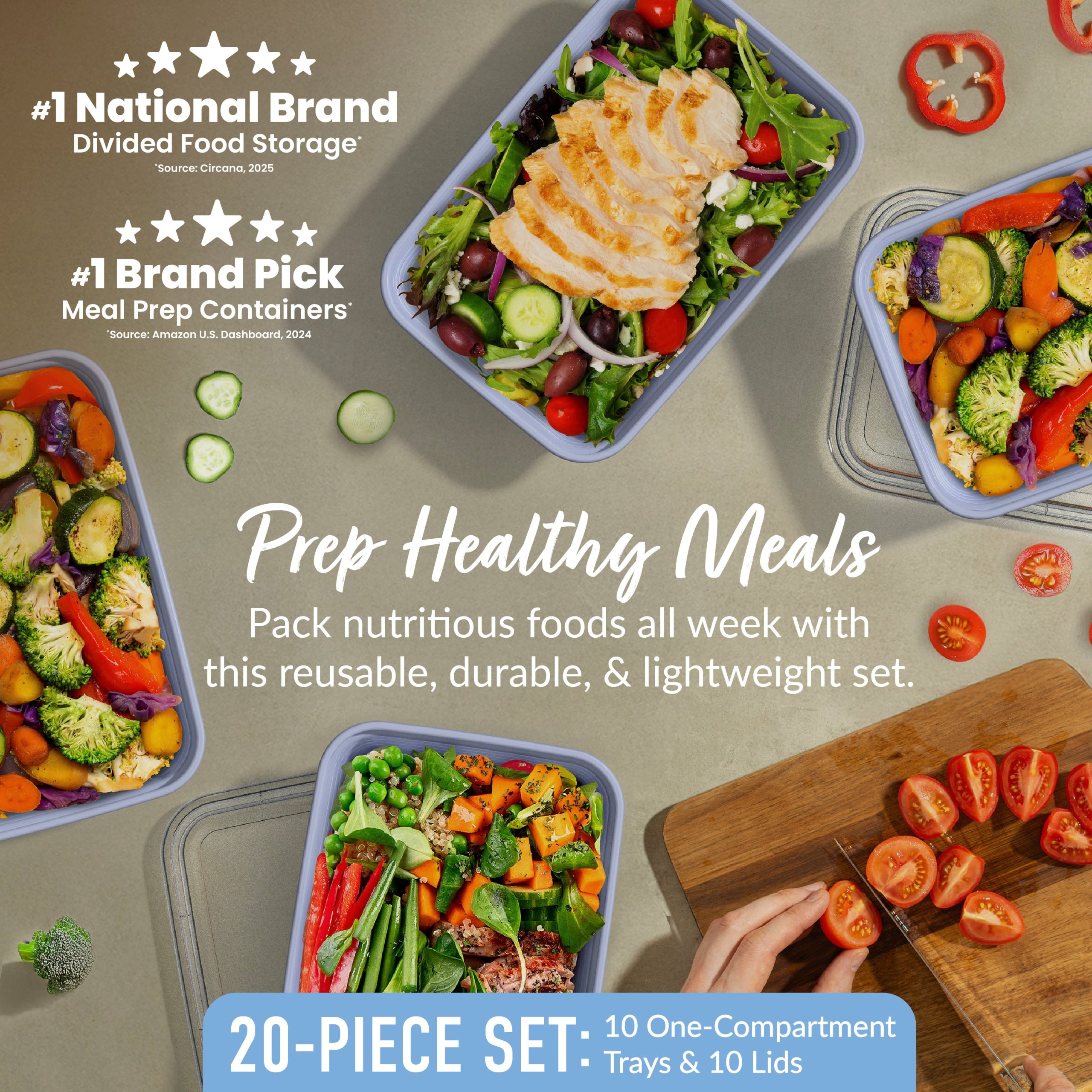 Bentgo Prep 1-Compartment Meal Prep Containers (20-Piece) - Image 10